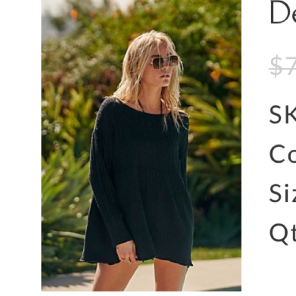 Delancey Sweater Top Black Free People Beach